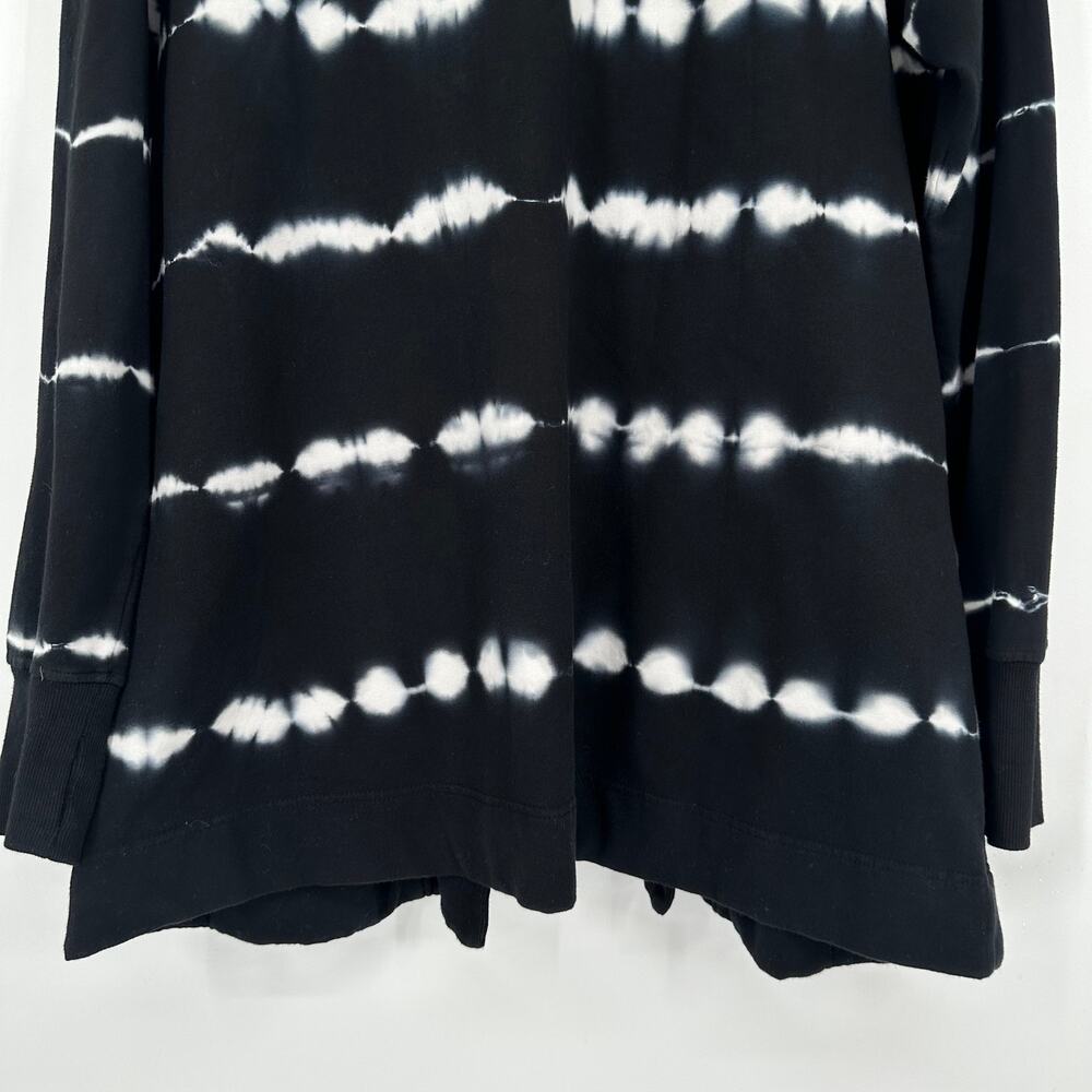 Bass Tie Dye Open Front Cardigan Draped Pocket Sweater Sweatshirt Boho - Picture 8 of 10